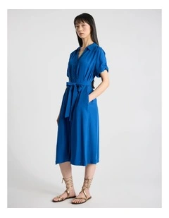 Libby Modal Shirt Dress in Aegean Blue