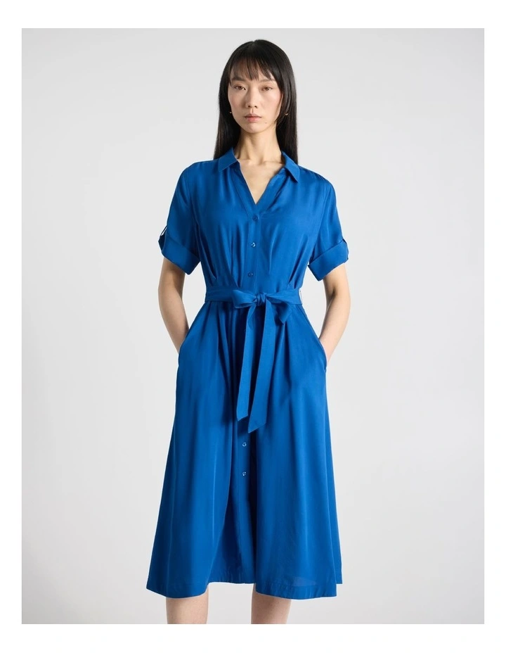 Libby Modal Shirt Dress in Aegean Blue image 2