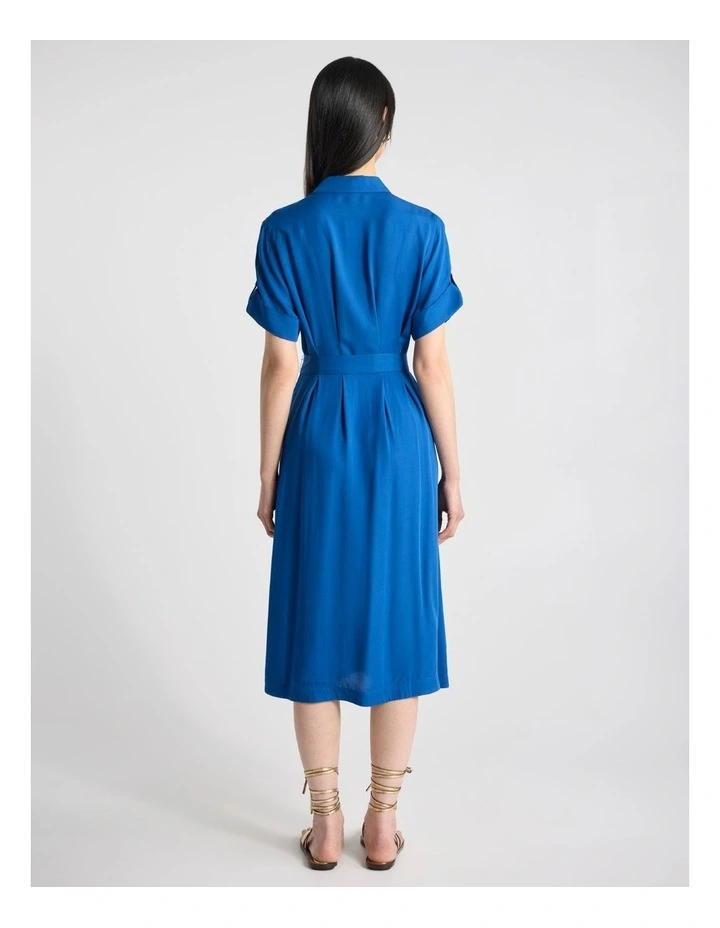 Libby Modal Shirt Dress in Aegean Blue image 3