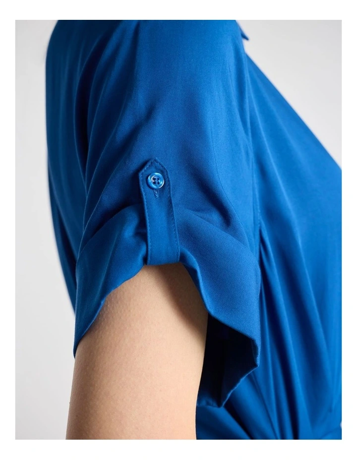 Libby Modal Shirt Dress in Aegean Blue image 4