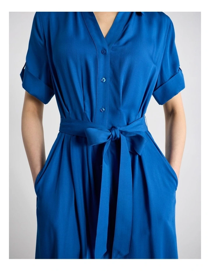 Libby Modal Shirt Dress in Aegean Blue image 5