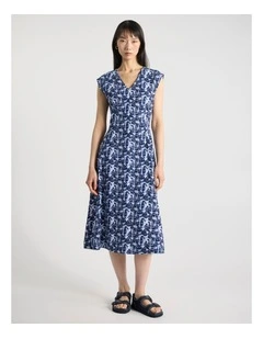 Stanley Ponte Dress in Blue Multi