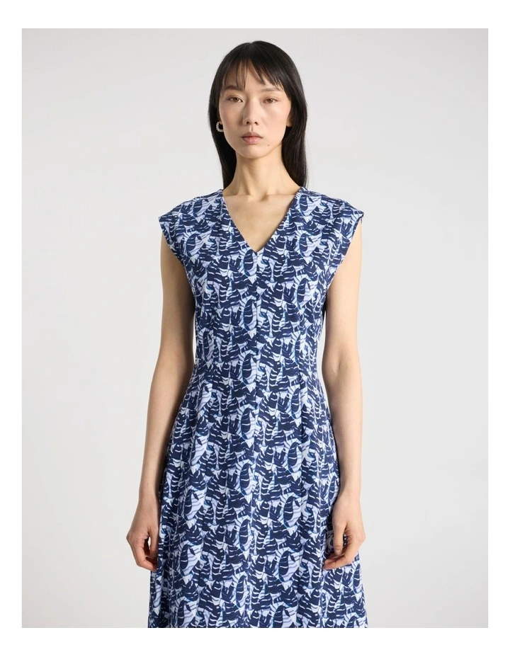 Stanley Ponte Dress in Blue Multi image 2