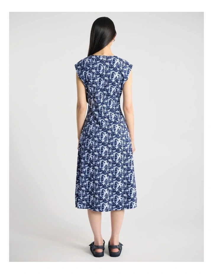 Stanley Ponte Dress in Blue Multi image 3