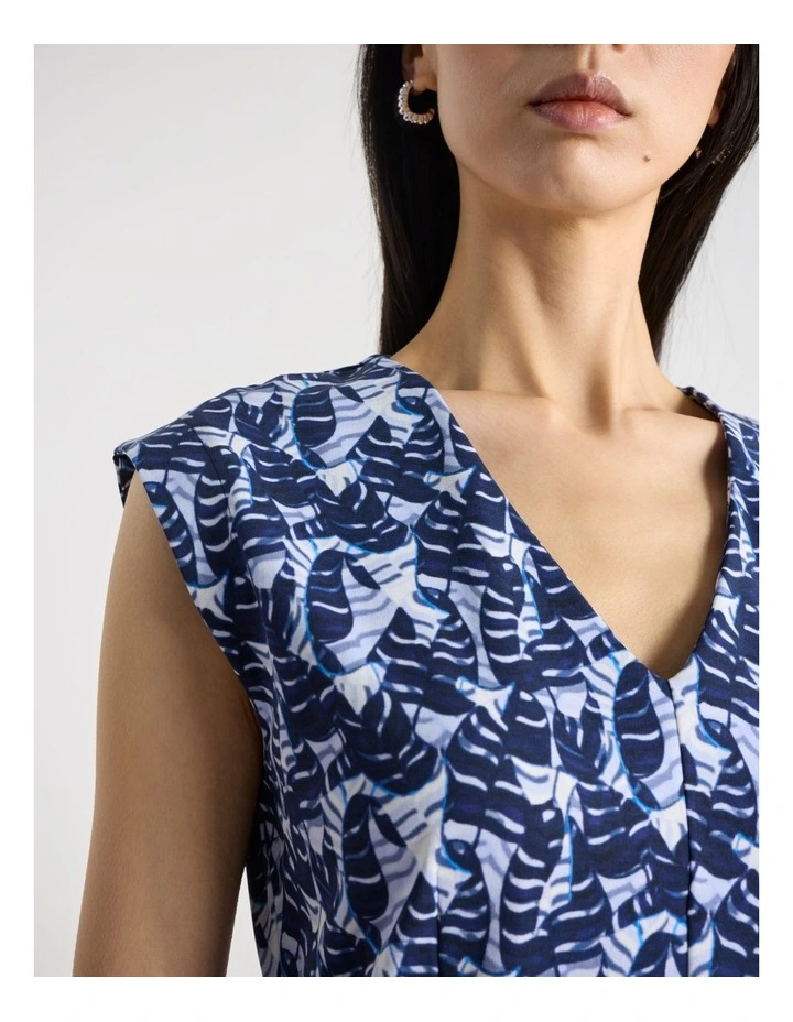 Stanley Ponte Dress in Blue Multi image 5