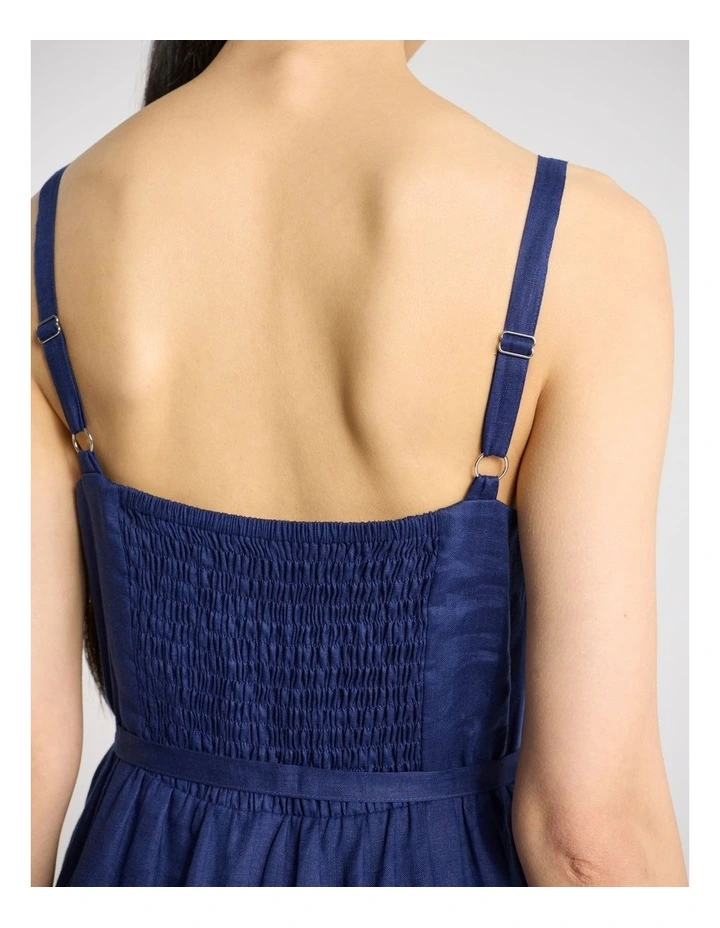 Kippa Linen Dress in Ocean Blue image 5