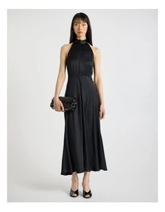 Alika Halter Neck Dress in Black