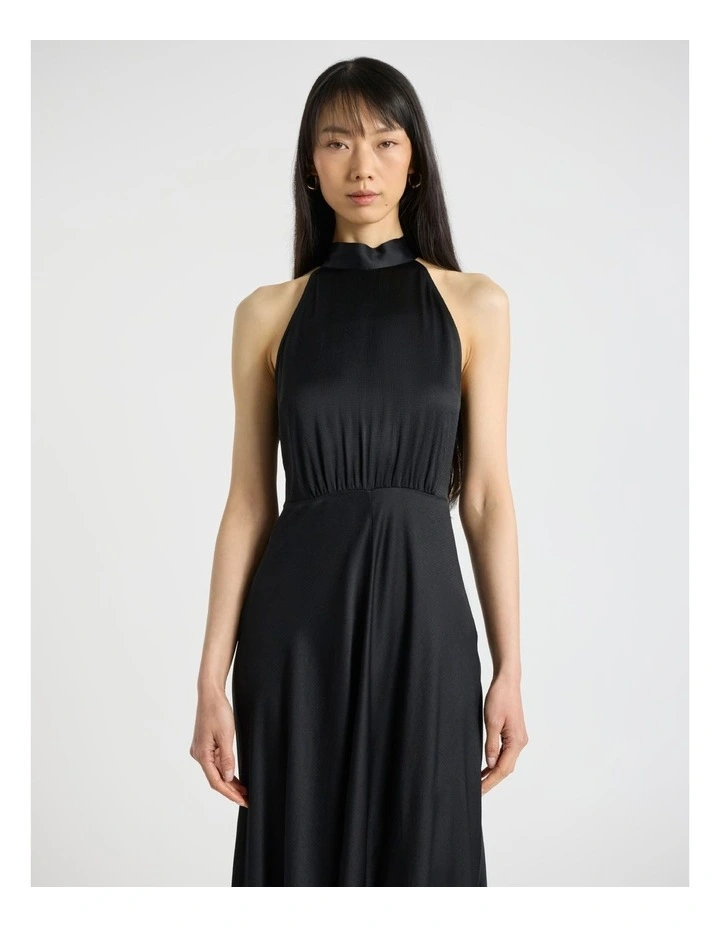 Alika Halter Neck Dress in Black image 2