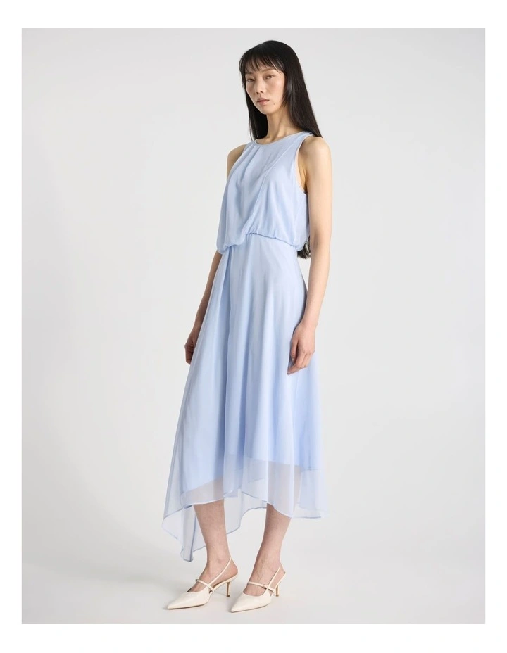 Lillian Silk Dress in Hydrangea Blue image 1
