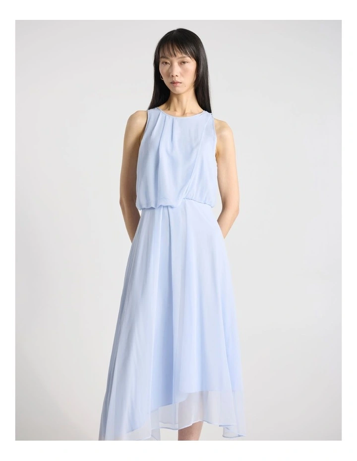 Lillian Silk Dress in Hydrangea Blue image 2