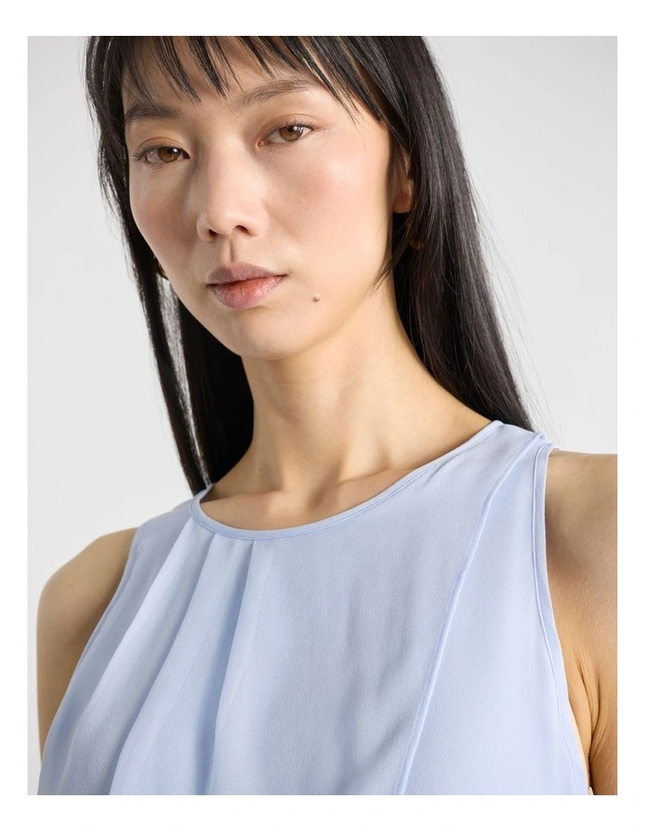 Lillian Silk Dress in Hydrangea Blue image 5