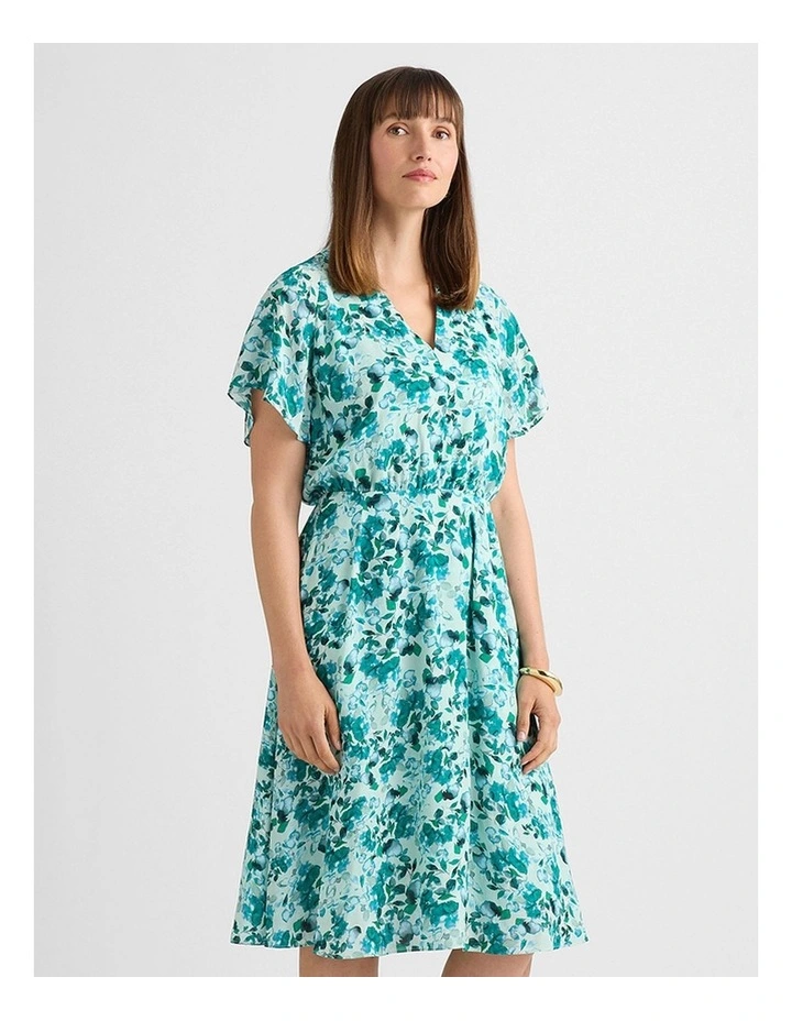 Aurinda Viscose Dress in Teal Multi image 2