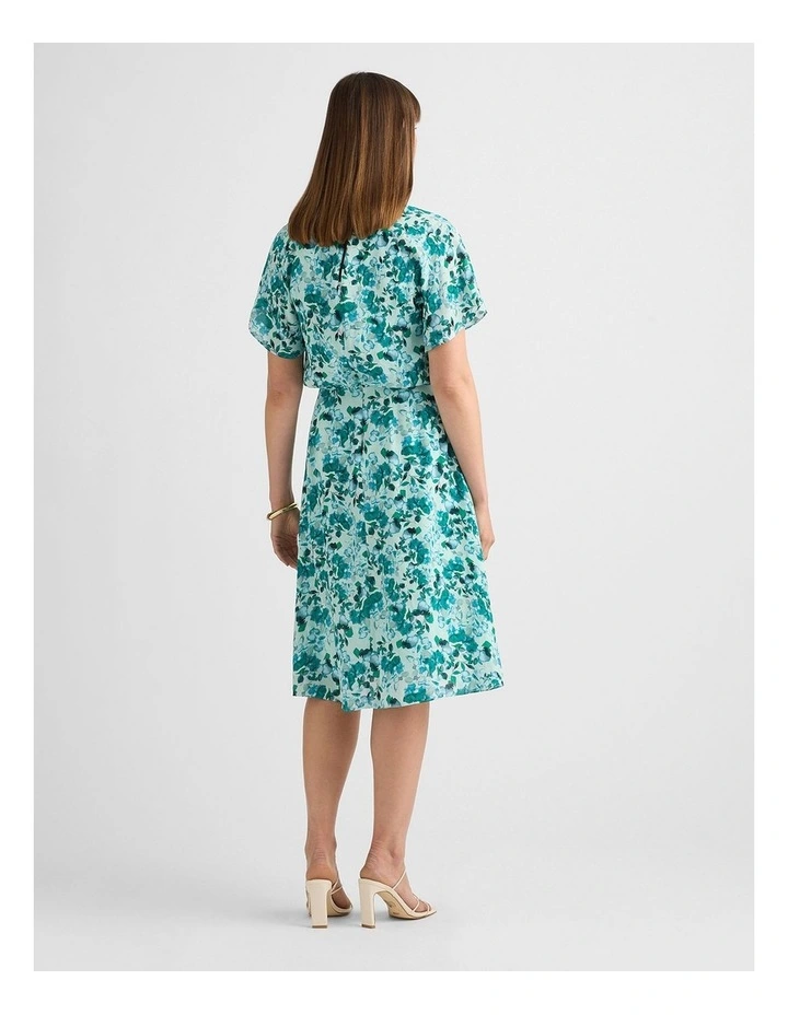 Aurinda Viscose Dress in Teal Multi image 3
