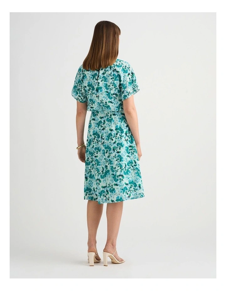 Aurinda Viscose Dress in Teal Multi image 3