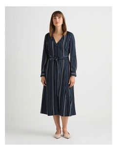 Peregrine Shirt Dress in Navy Stripe