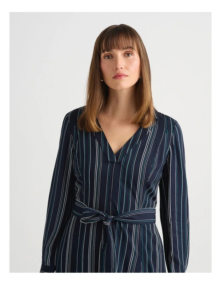 Peregrine Shirt Dress in Navy Stripe image 4