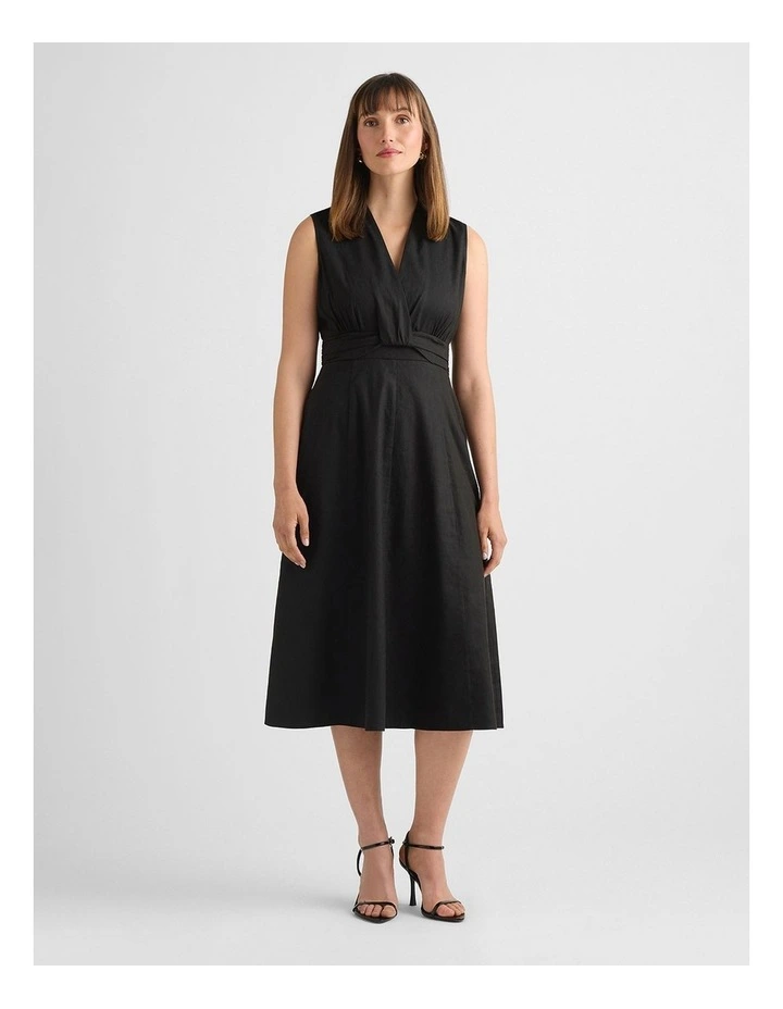 Keets Stretch Linen Dress in Black image 1