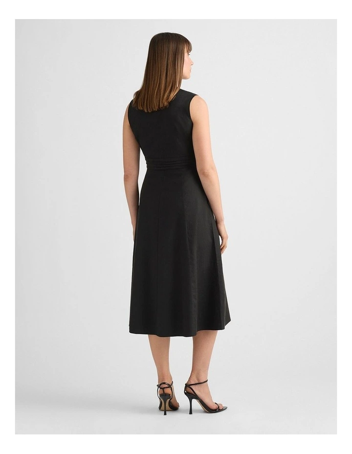 Keets Stretch Linen Dress in Black image 3