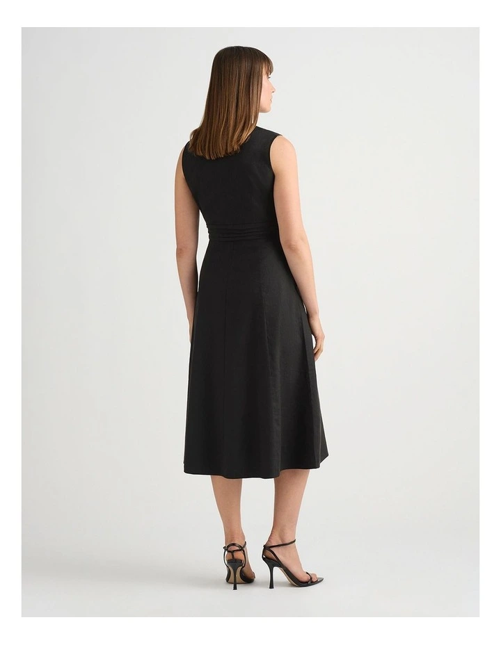 Keets Stretch Linen Dress in Black image 3