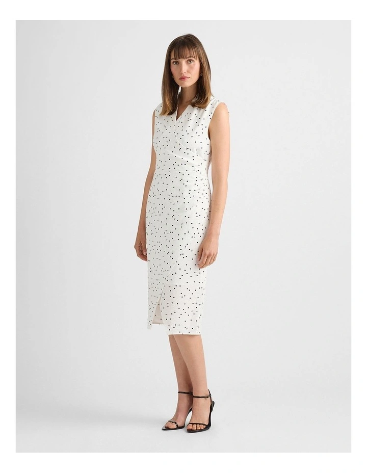 Adriana Midi Dress in Ivory/Navy image 2