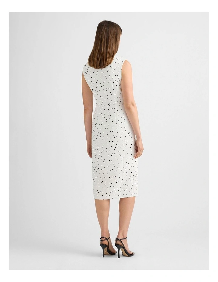 Adriana Midi Dress in Ivory/Navy image 3