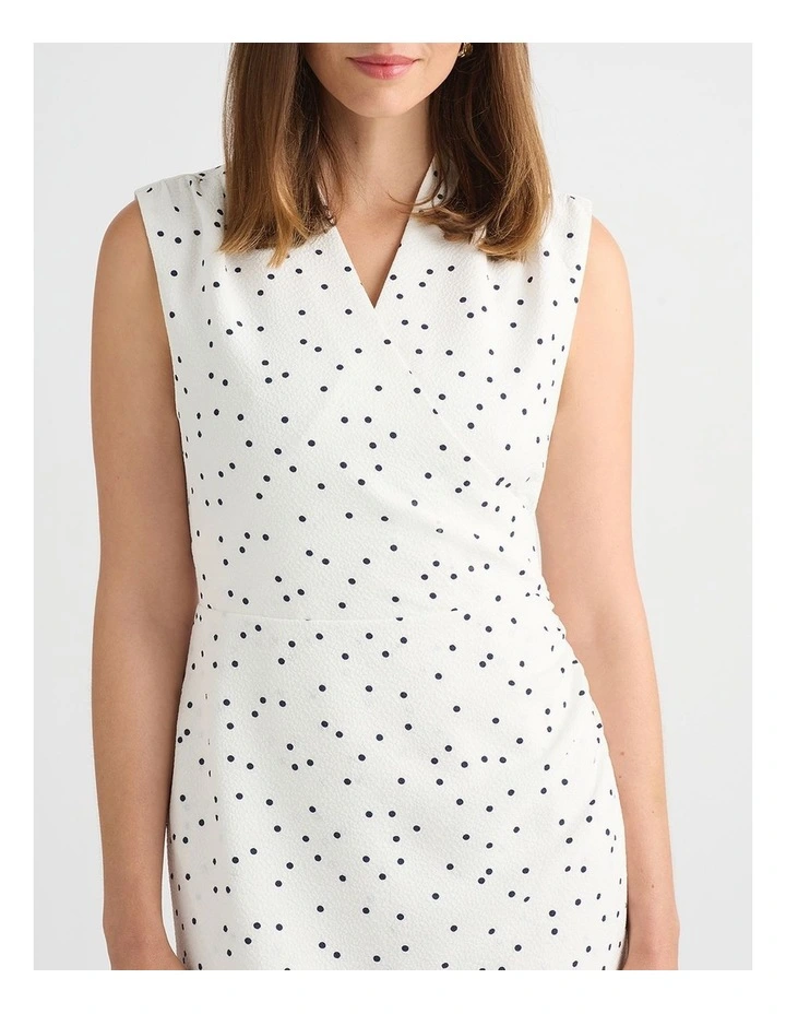 Adriana Midi Dress in Ivory/Navy image 3