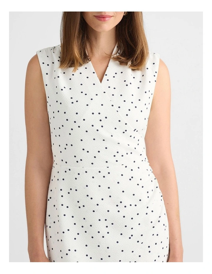 Adriana Midi Dress in Ivory/Navy image 4