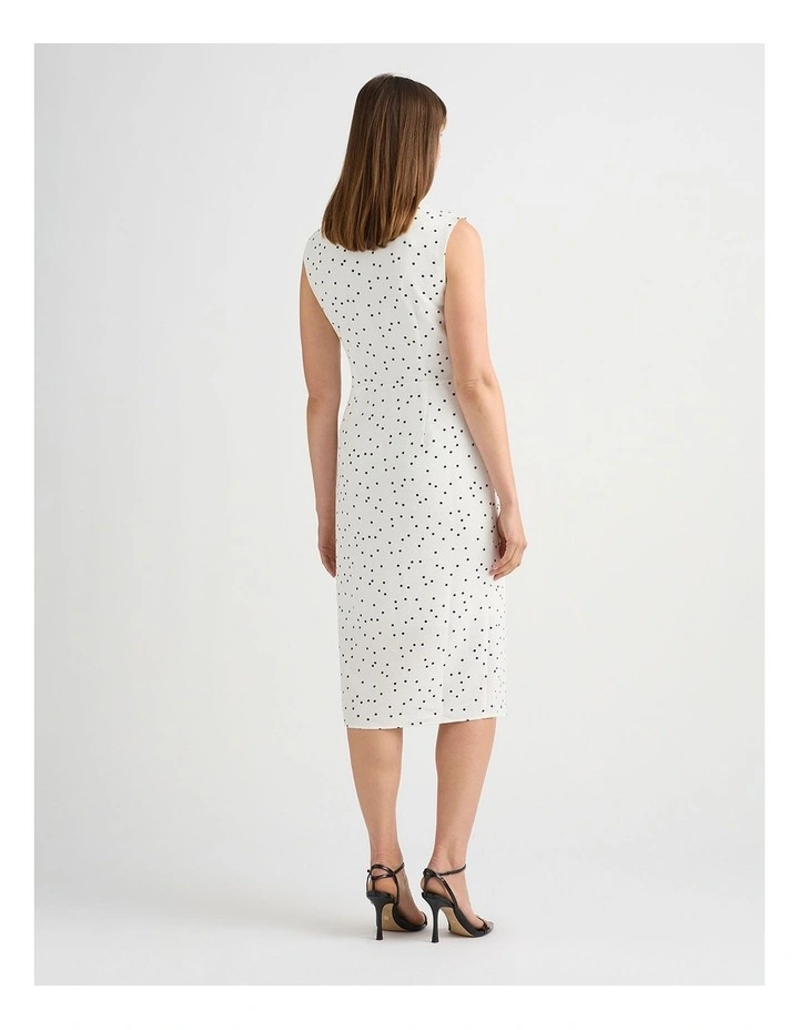 Adriana Midi Dress in Ivory/Navy image 4