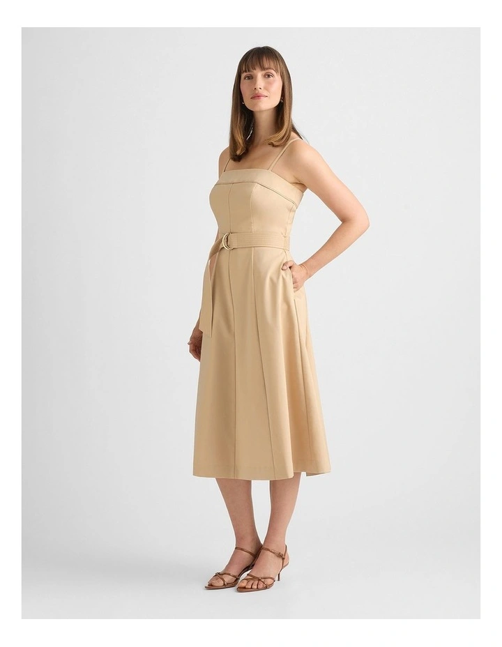 Aniston Cotton Sateen Dress in Malt image 2