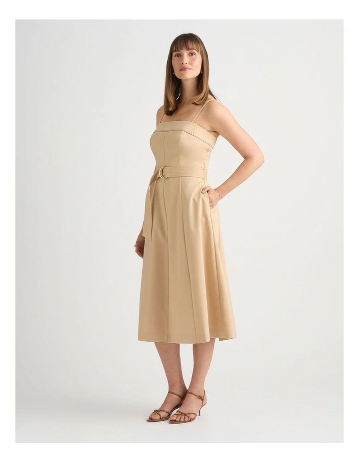 Aniston Cotton Sateen Dress in Malt image 2