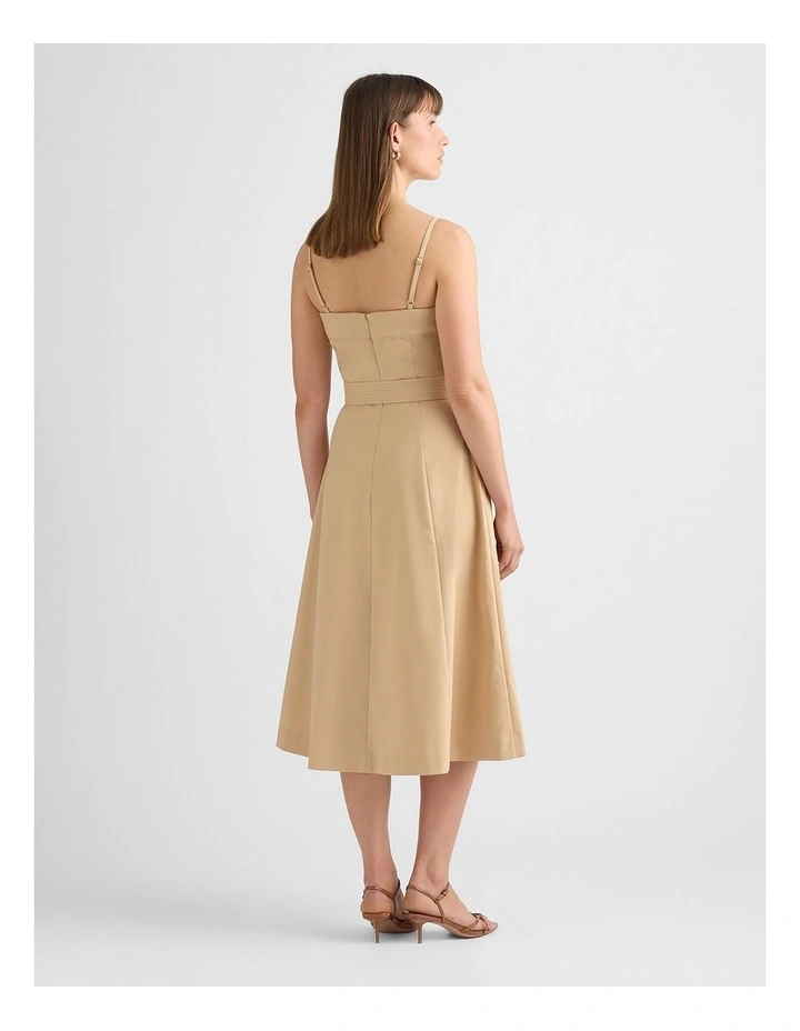 Aniston Cotton Sateen Dress in Malt image 3