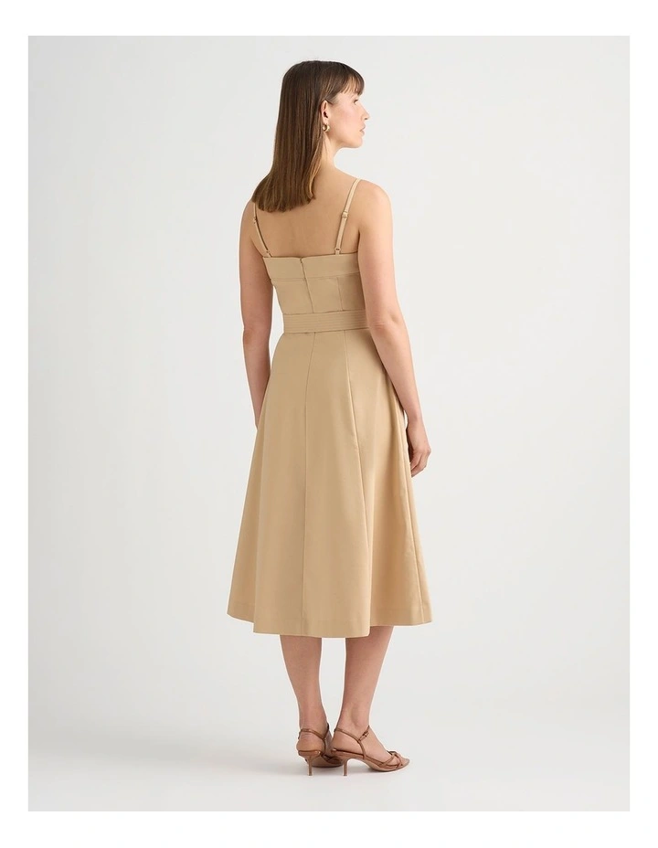 Aniston Cotton Sateen Dress in Malt image 3