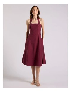 Romola Cotton Dress in Shiraz Red