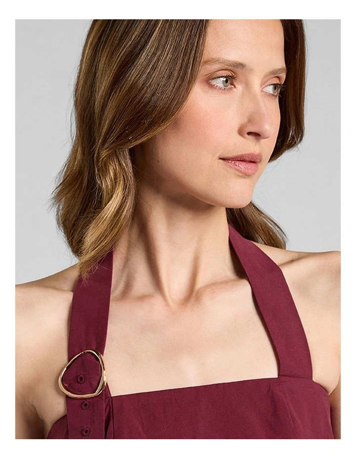 Romola Cotton Dress in Shiraz Red image 4