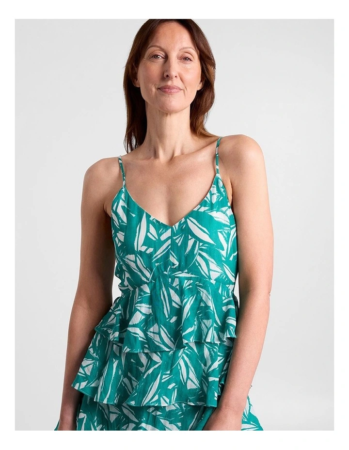 Cyrus Tiered Dress in Teal Multi image 2