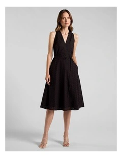 Viridia Cotton Broderie Dress in Black