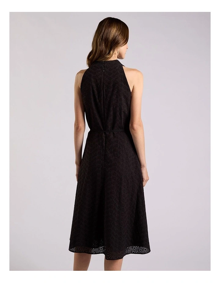 Viridia Cotton Broderie Dress in Black image 3