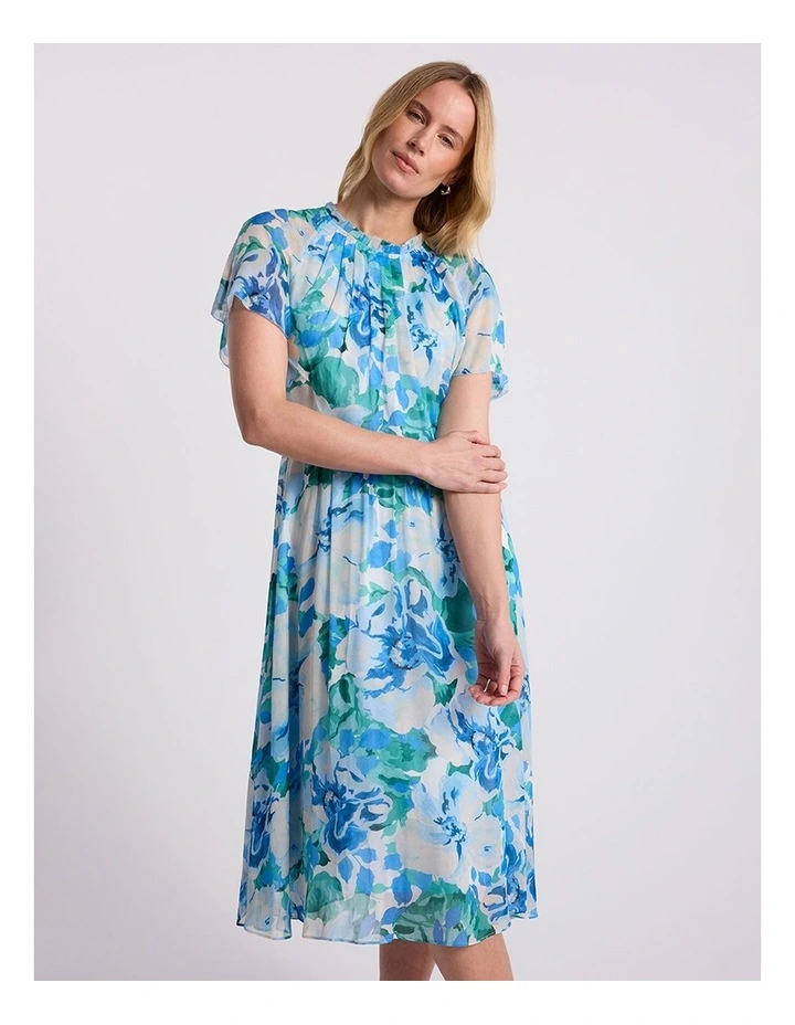 Odile Viscose Dress in Blue Multi image 1