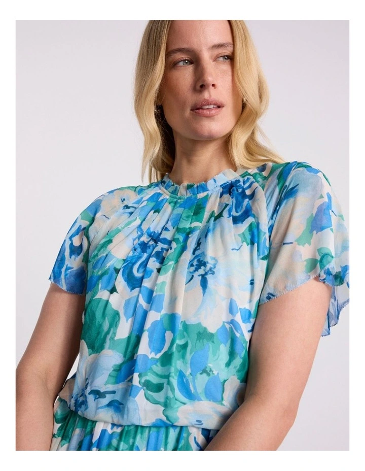 Odile Viscose Dress in Blue Multi image 2