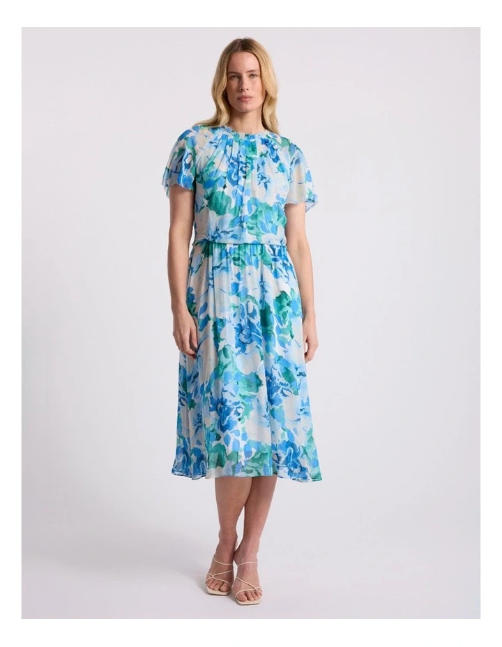 Odile Viscose Dress in Blue Multi image 3