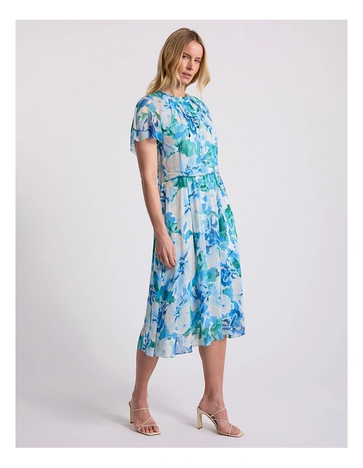 Odile Viscose Dress in Blue Multi image 4