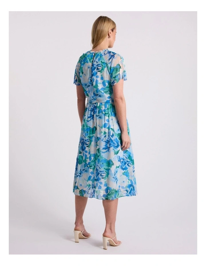 Odile Viscose Dress in Blue Multi image 5