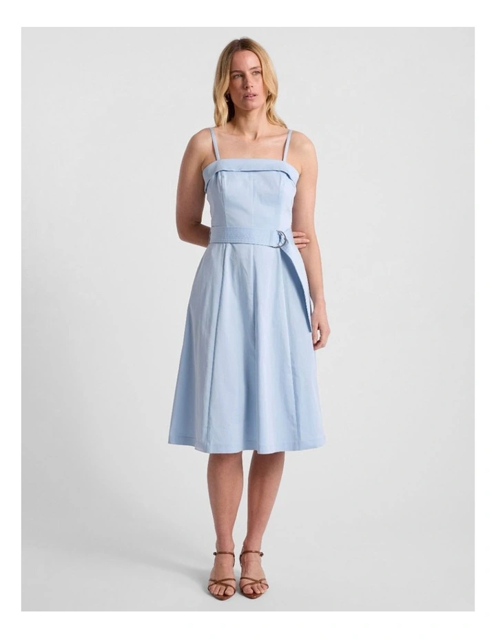 Wisteria Cotton Midi Dress in Ocean Blue image 1