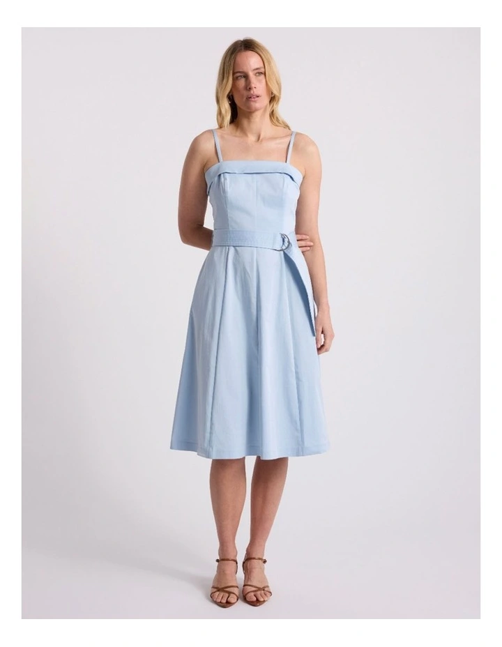 Wisteria Cotton Midi Dress in Ocean Blue image 1