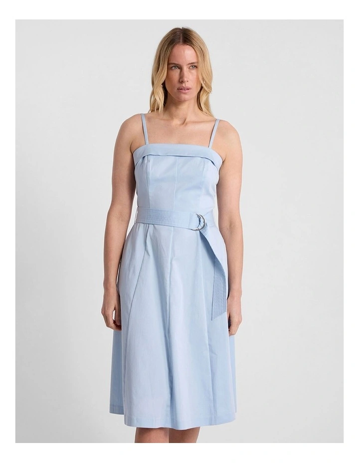 Wisteria Cotton Midi Dress in Ocean Blue image 2