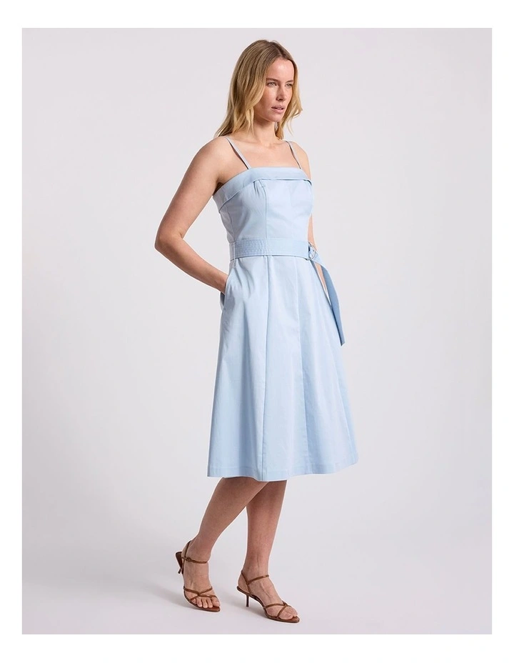 Wisteria Cotton Midi Dress in Ocean Blue image 2