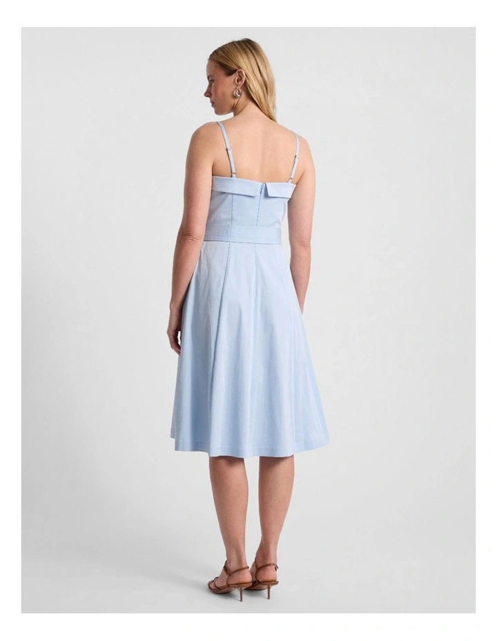 Wisteria Cotton Midi Dress in Ocean Blue image 3