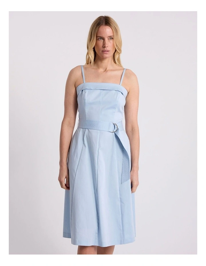 Wisteria Cotton Midi Dress in Ocean Blue image 3