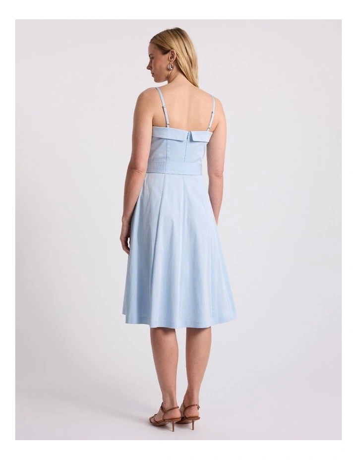 Wisteria Cotton Midi Dress in Ocean Blue image 4