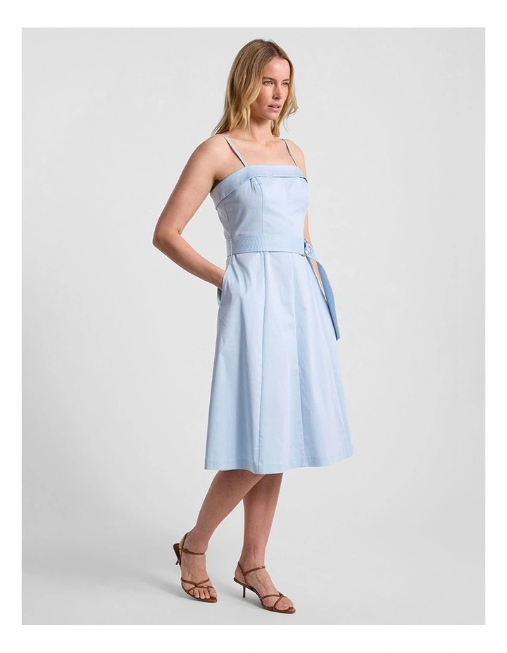 Wisteria Cotton Midi Dress in Ocean Blue image 5